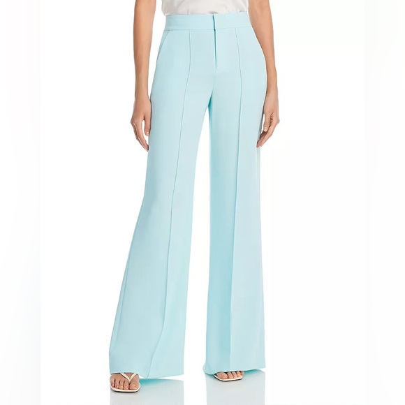 Alice + Olivia Dylan Wide Leg Pants - Light Blue (Julep) - Size 6 - Picture 1 of 11